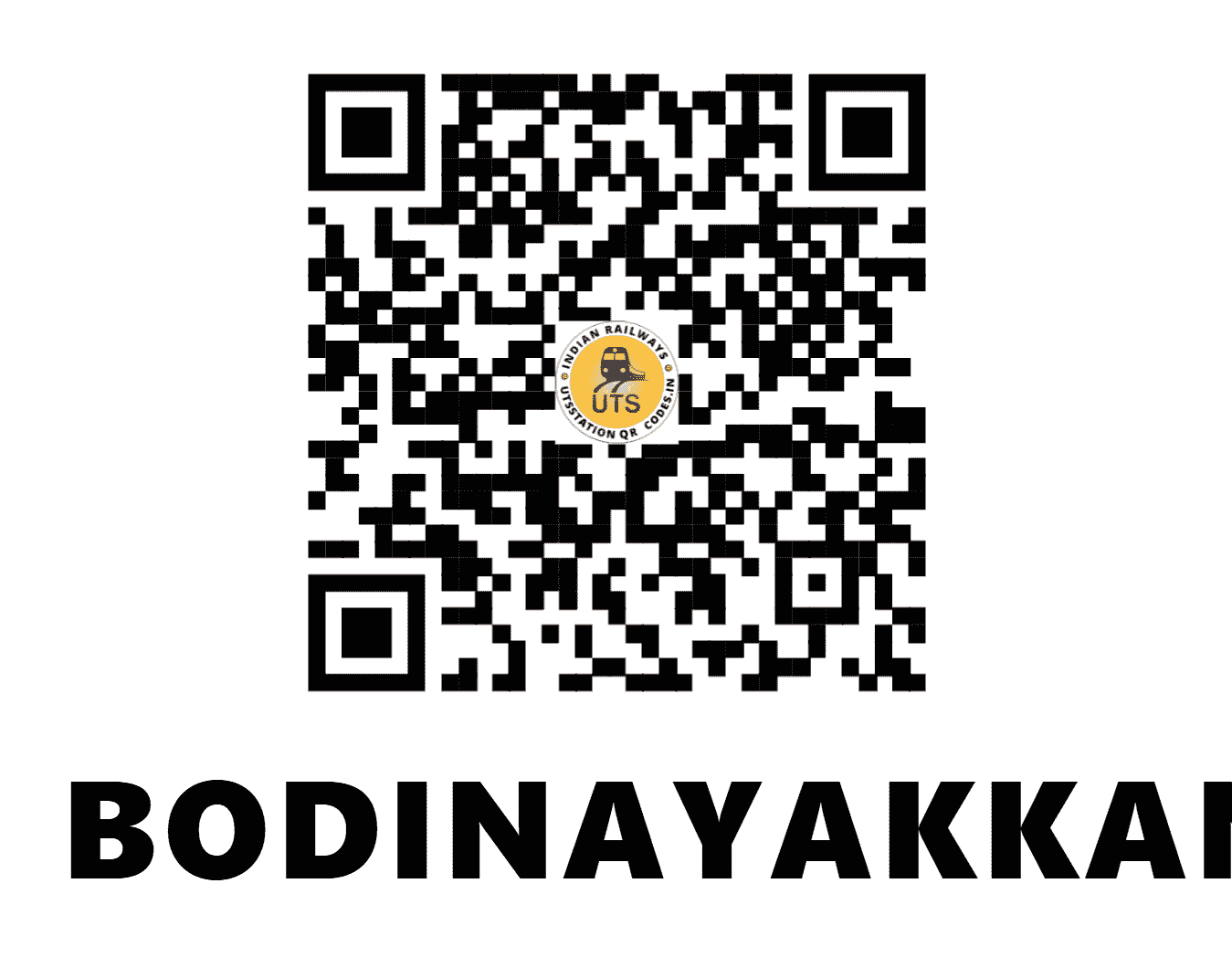 UTS QR Code for BODINAYAKKANUR - BDNK (SR - TAMIL NADU)